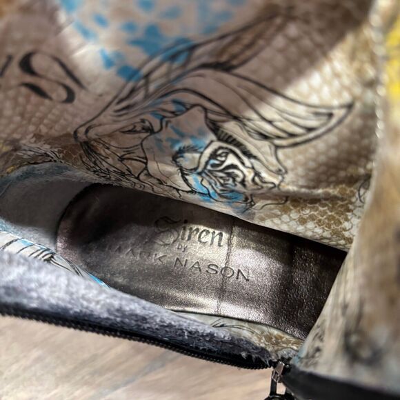 Mark Nason Siren Women's Tall Black Leather Embossed Riding‎ Boots US Size 5 - Picture 12 of 13